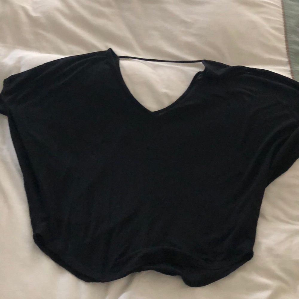 Black burn out dolman crop top size S